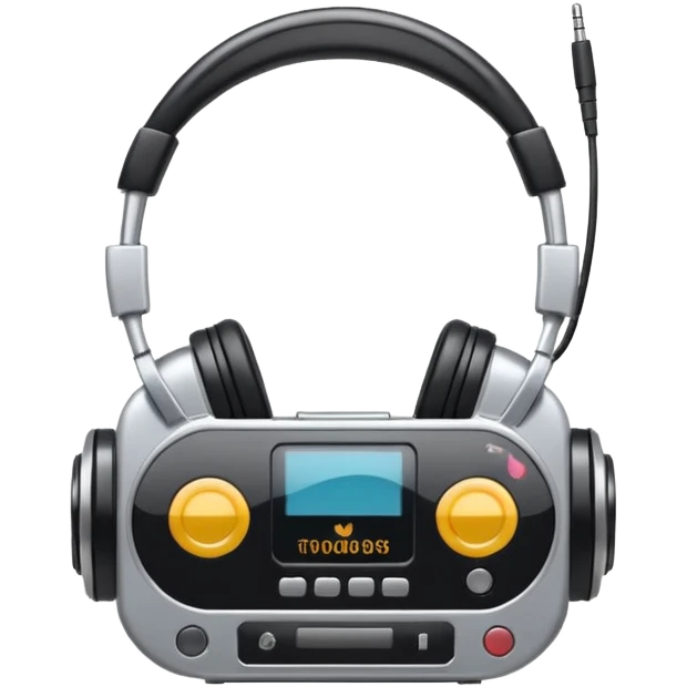 circular walkman with an headphone emoji