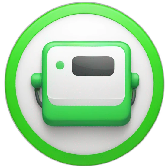 white phone inside green circle  emoji