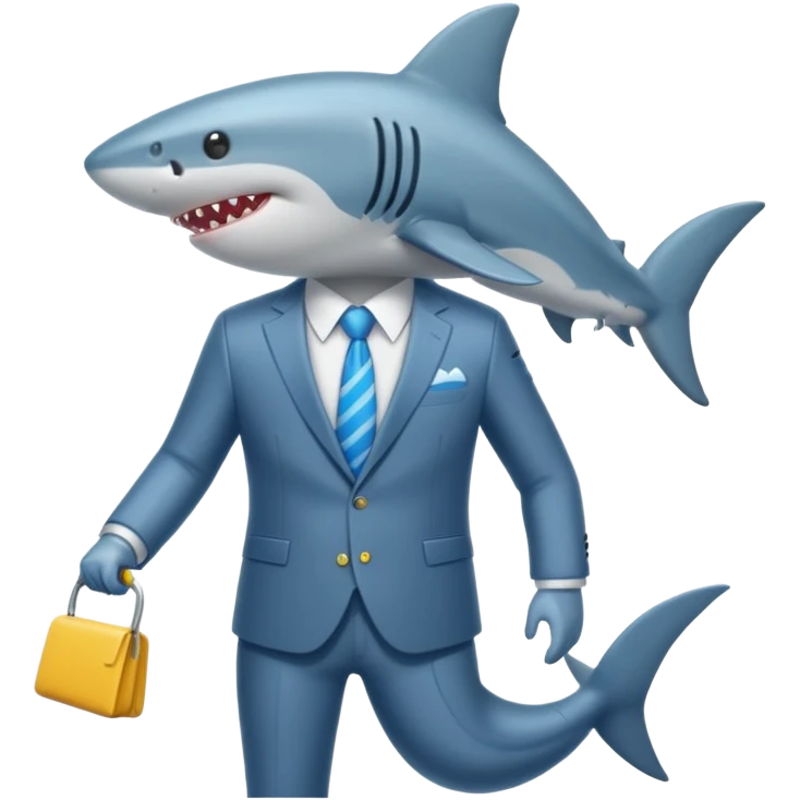 draw a vacuum sealed shark wearing a suit emoji