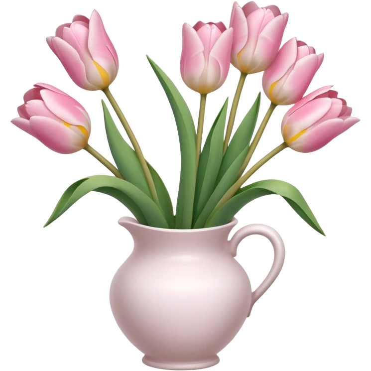 Light pink tulips in white vase emoji