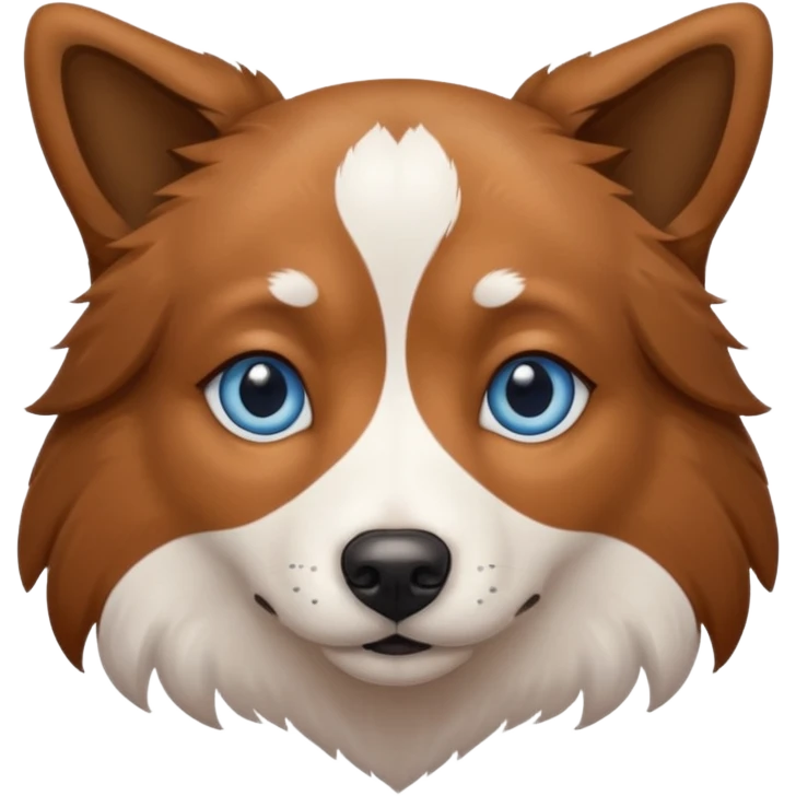 realistic dog portrait close-up blue eye and brown eye emoji