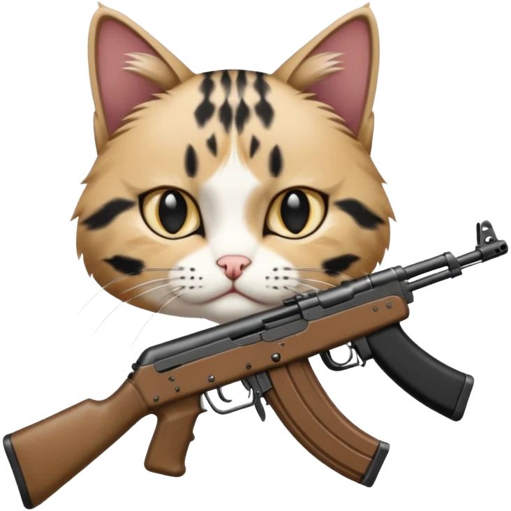 cat wearing ak47 emoji