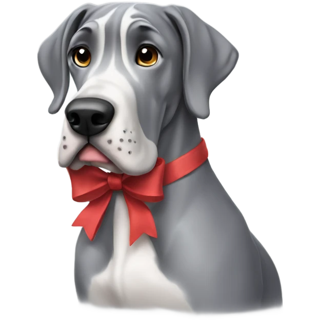 Grey great dane with bow emoji