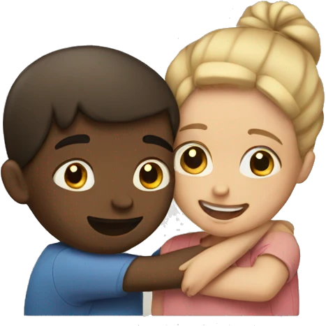 Boy and girl hug  emoji