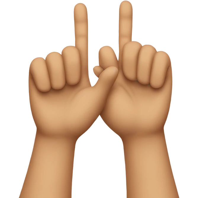 Two hands low fiving emoji