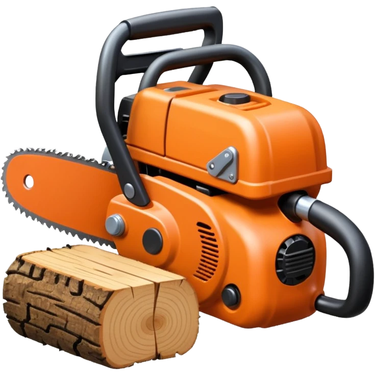 chainsaw with wood emoji