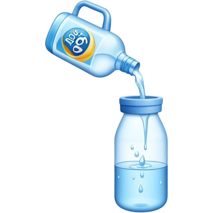bottle of water being poured out into the air emoji