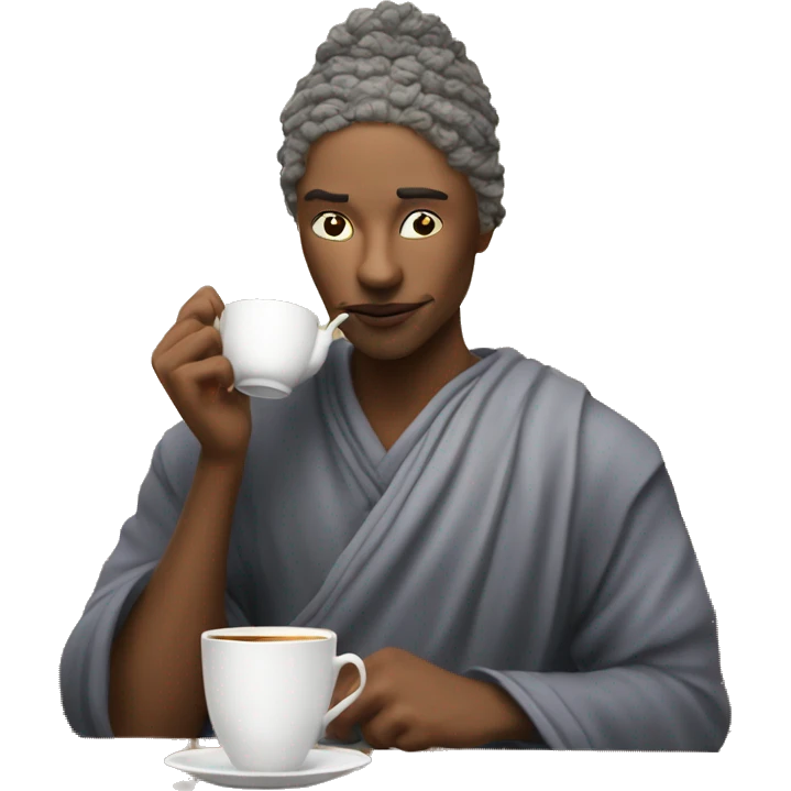 judgingly sipping tea ￼ emoji