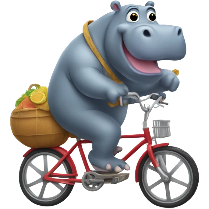 Hippo riding a bike emoji