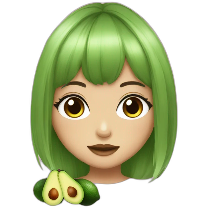 Avocado girl in gyaru style emoji