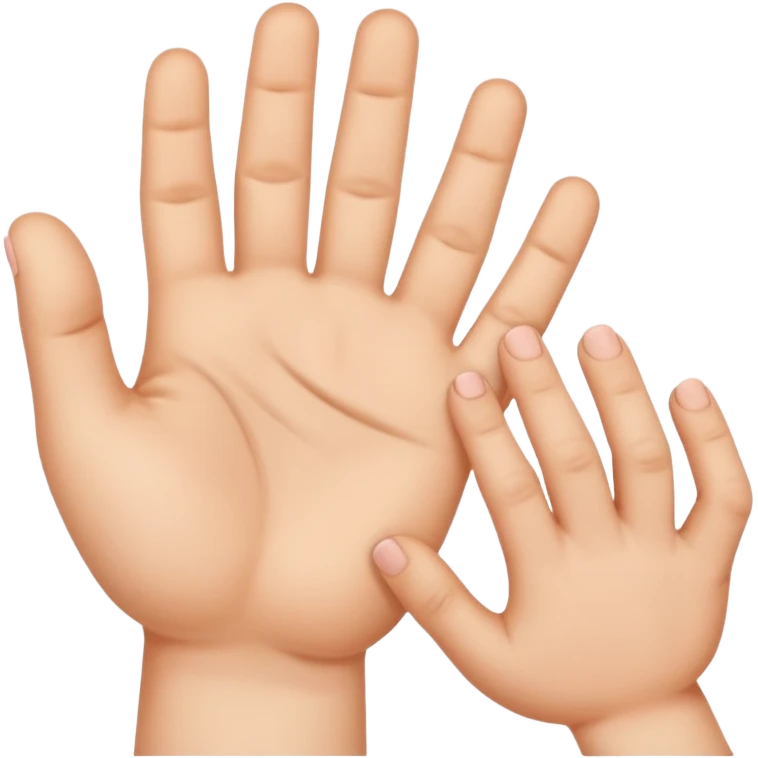 Baby with one small and one large hand emoji