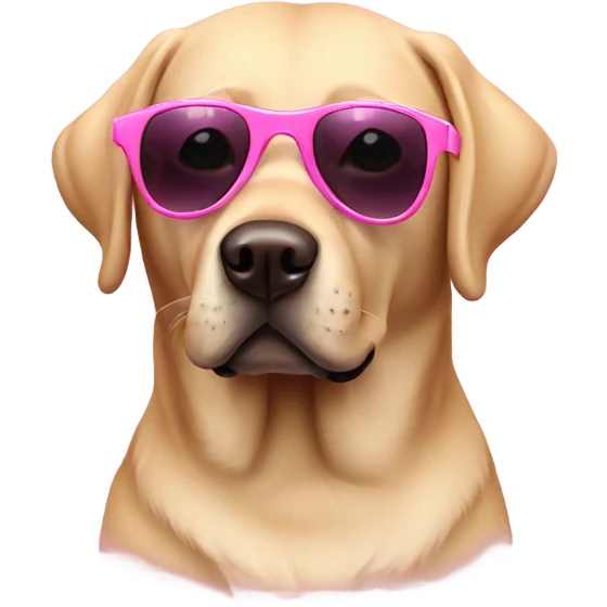 Labrador with pink sunglasses emoji