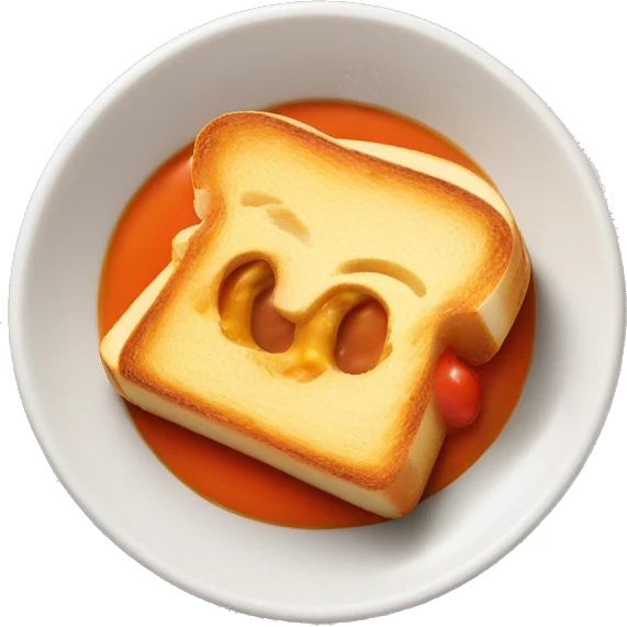 Grilled cheese sandwich with a bowl of tomato soup  emoji