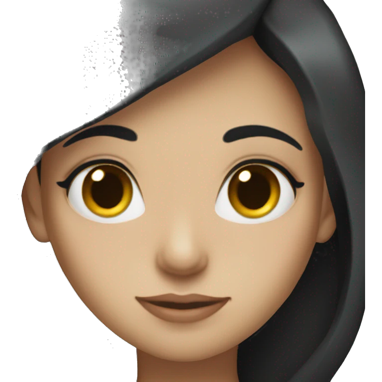 Long black haired girl with fair skin emoji
