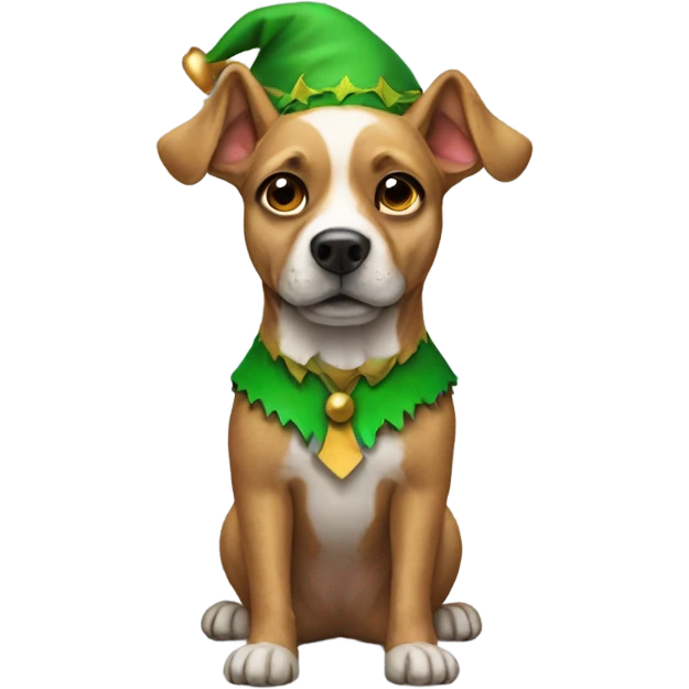 Dog with a elf costume  emoji