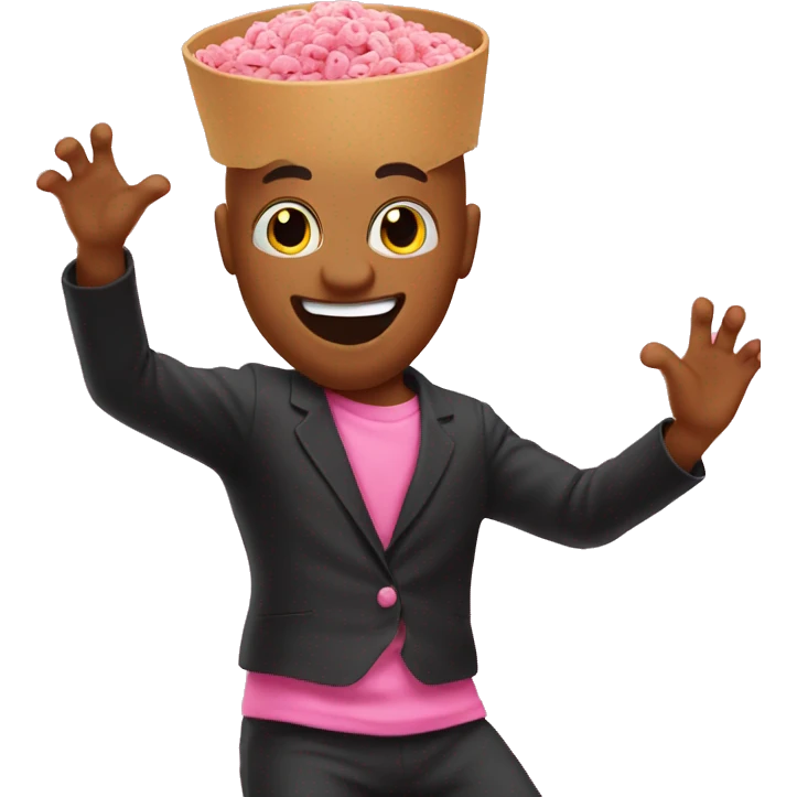 Pink cereal dancing  emoji