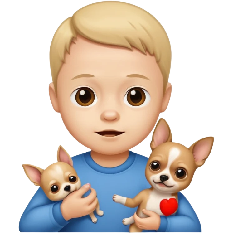 A child with Down syndrome beating a Chihuahua emoji
