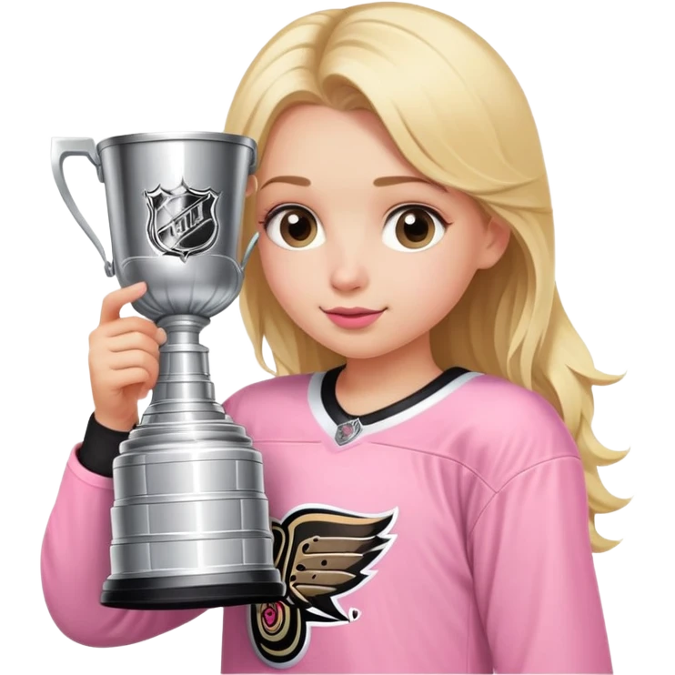 cute blonde girl drinking from stanley cup emoji
