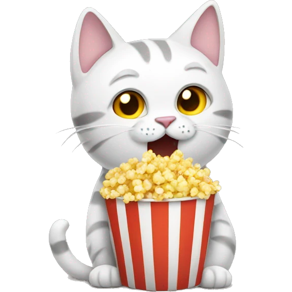 cat eating popcorn emoji