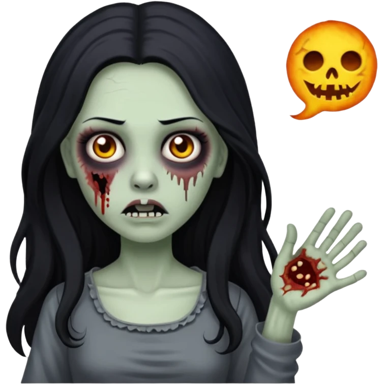 Spooky zombie Samara from the ring movie emoji