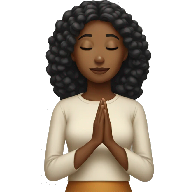Black woman praying emoji