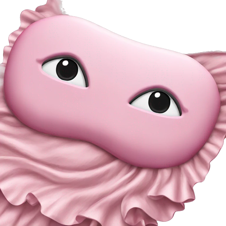 Light pink Frilly satin sleep mask no eyes emoji