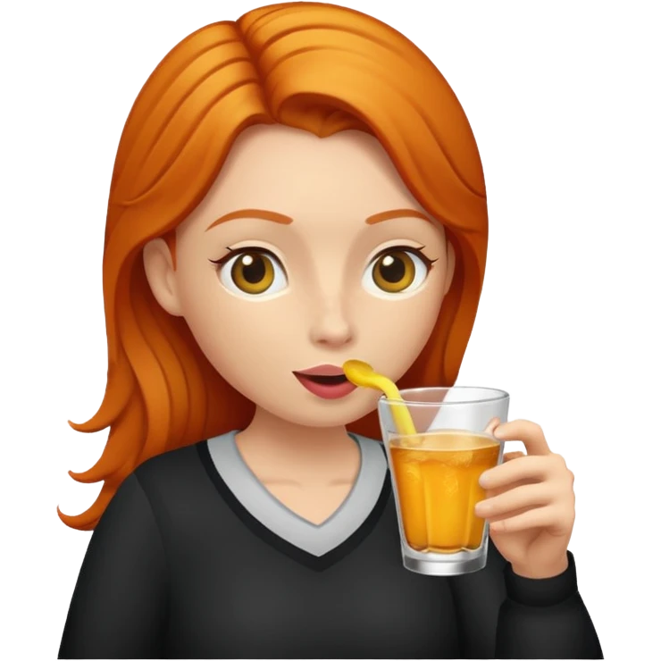 ginger woman drinking emoji