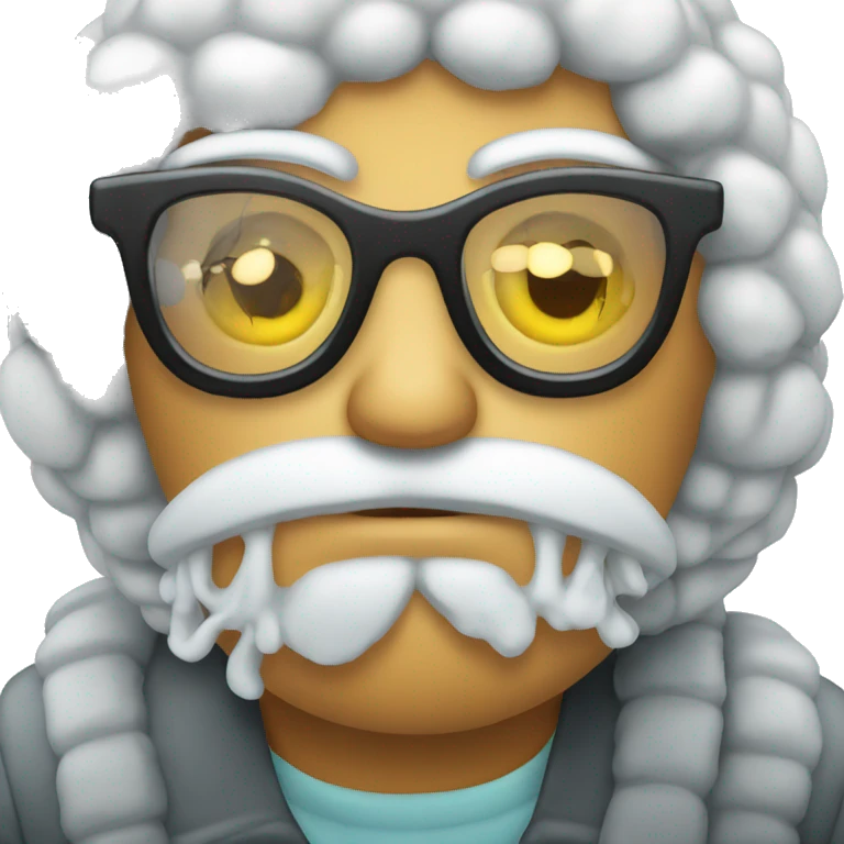 chilly brain with black glasses emoji