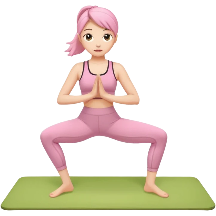 Girl with matcha pink alo pilates outfit emoji