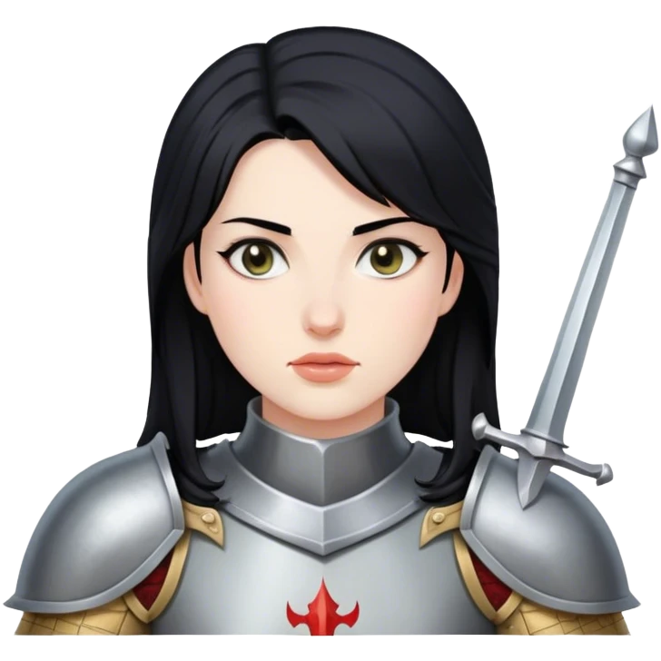 woman knight black hair emoji