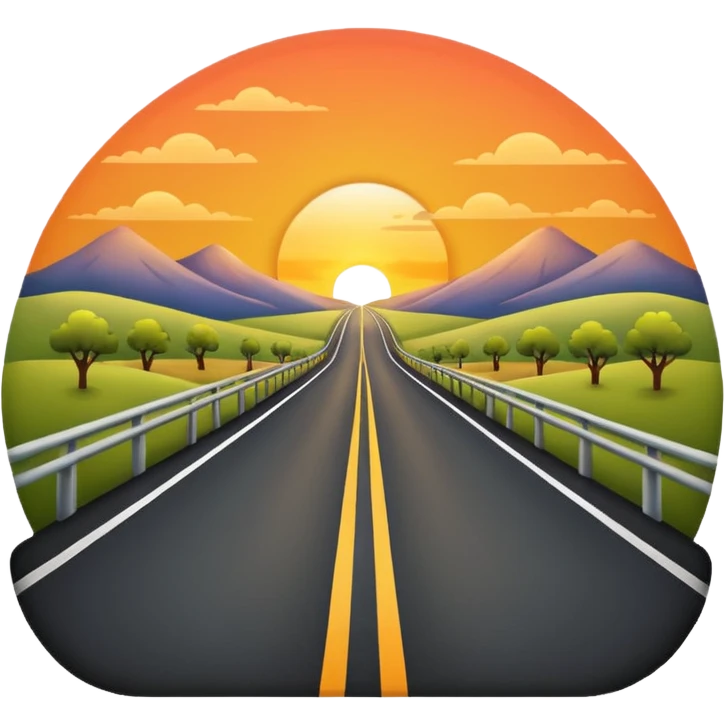road with sunset emoji