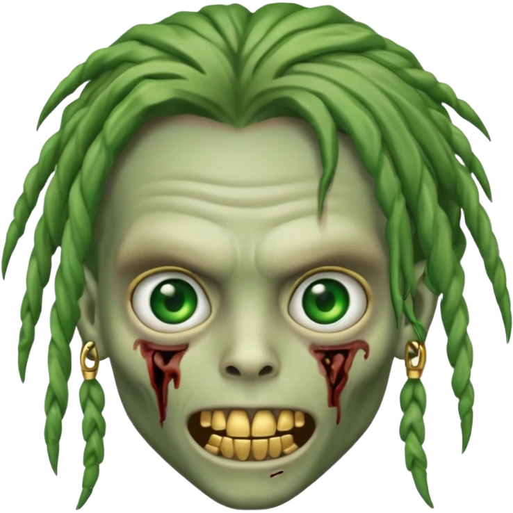 zombie boy emoji with dreads and gold grillz emoji