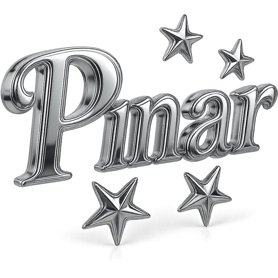 Write "Pınar" in this style, try majesty fonts. Add two or three stars around it so that it looks like this but it has a hand-drawn shape. emoji