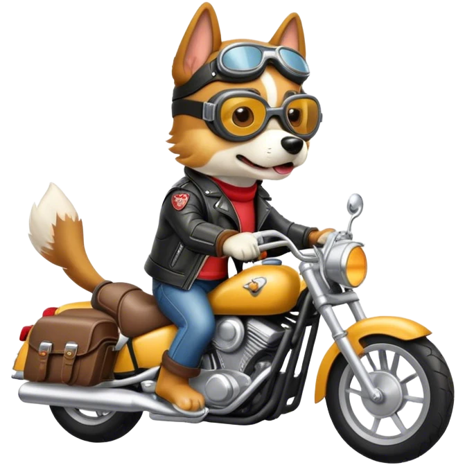 Dog riding motorcycle emoji
