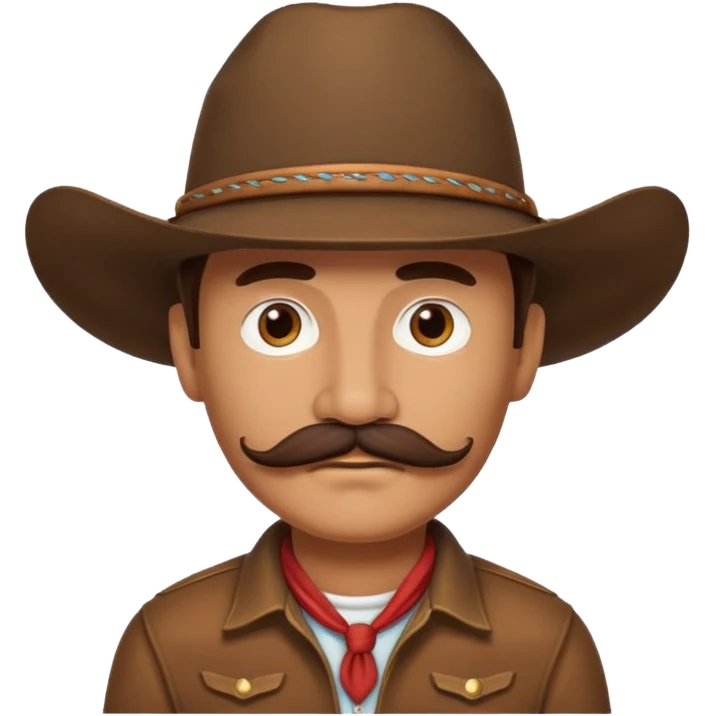 brown cowboy with mustache emoji