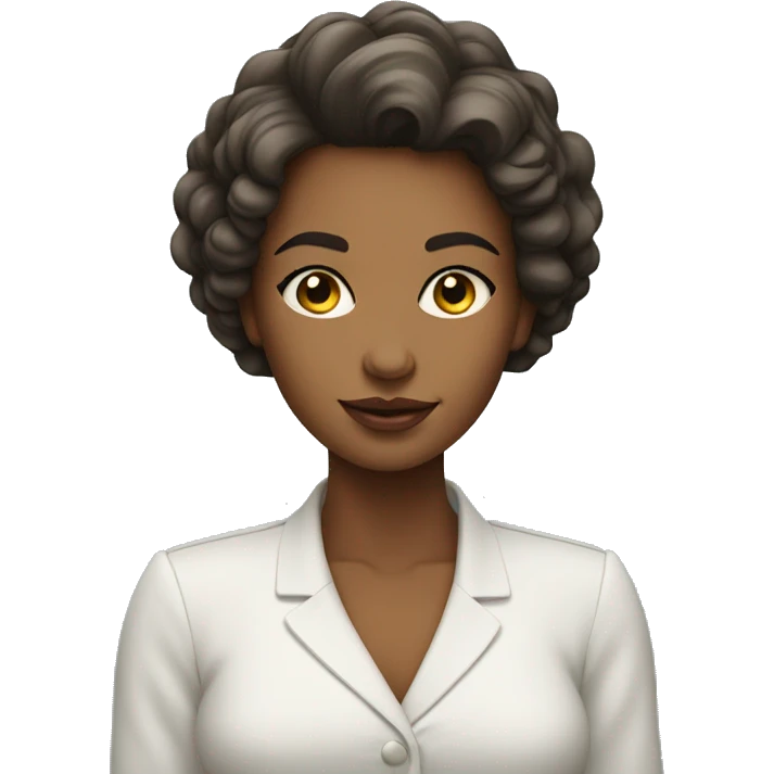 Mulher elegante  com cabelo curto liso emoji
