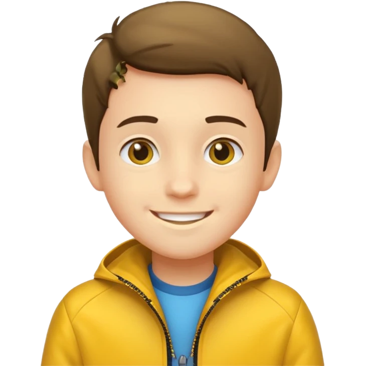 boy with yellow jacket. emoji