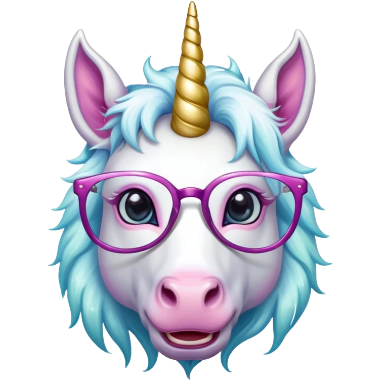 Unicorn with glasses  emoji