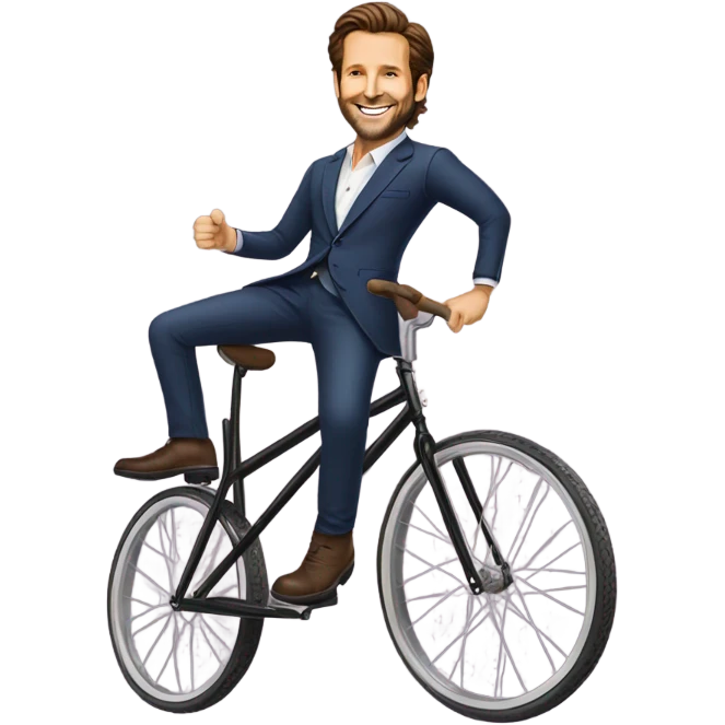 Bradley cooper on a unicycle  emoji
