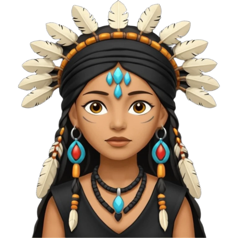 shaman woman in black clothes emoji