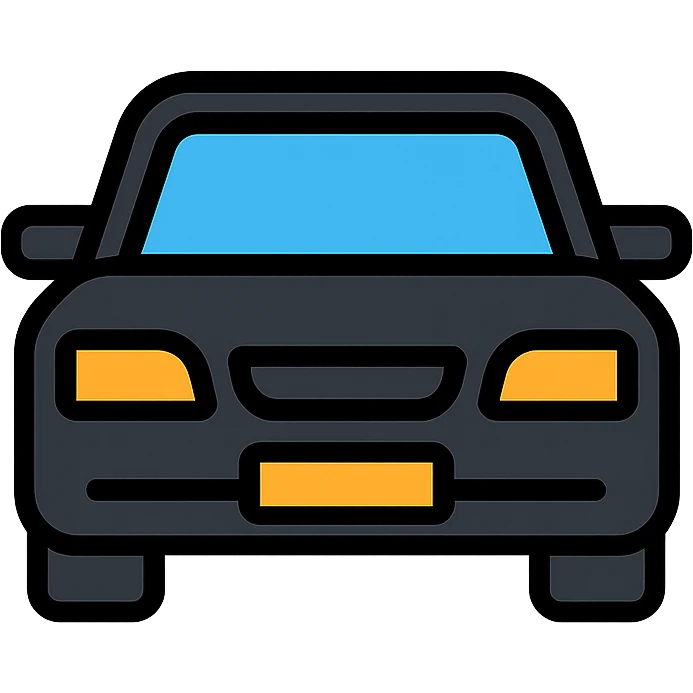 black car, icon, with colored outlines emoji