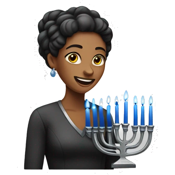 Woman with menorah  emoji