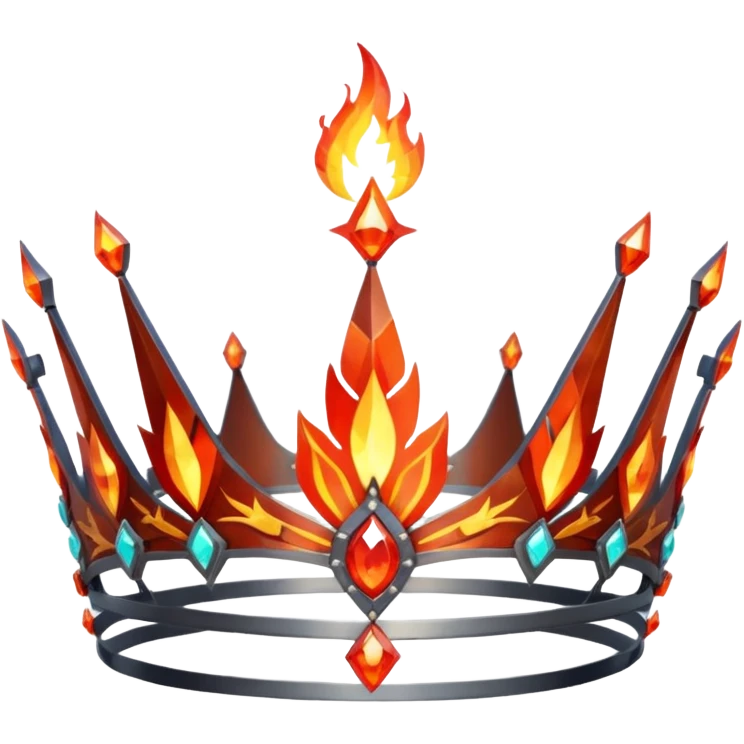fantasy magic tiara of fire and ash low poly emoji