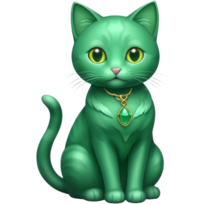 emerald gem cat the inclueding the whole body emoji