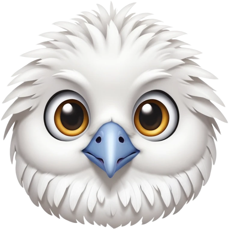 dove head, novelty emoji, big eyes and cute look emoji