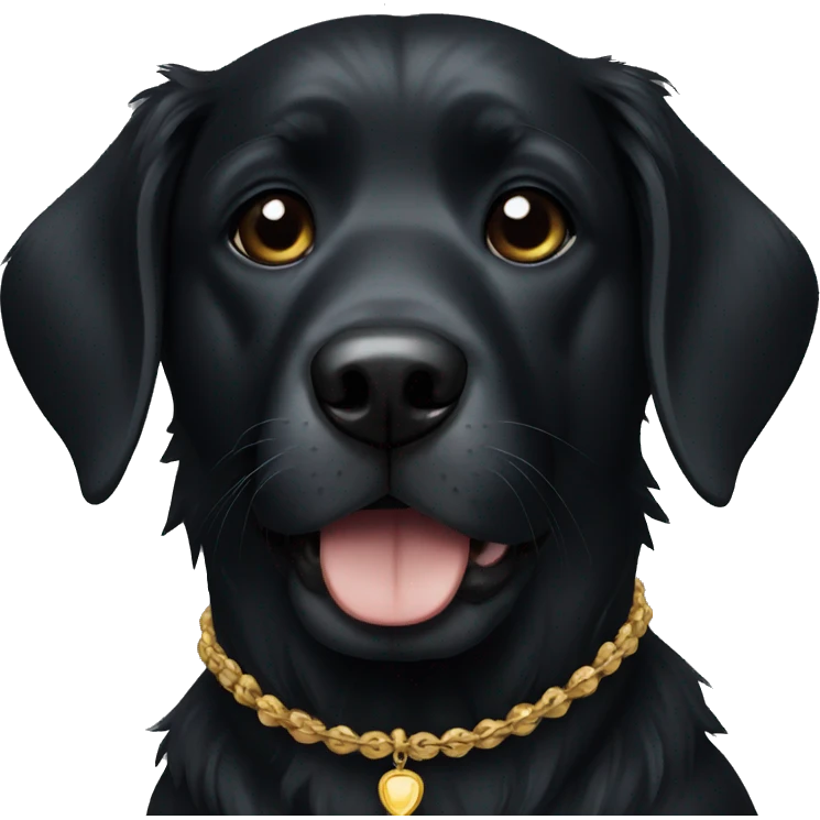 Black dog with necklace emoji