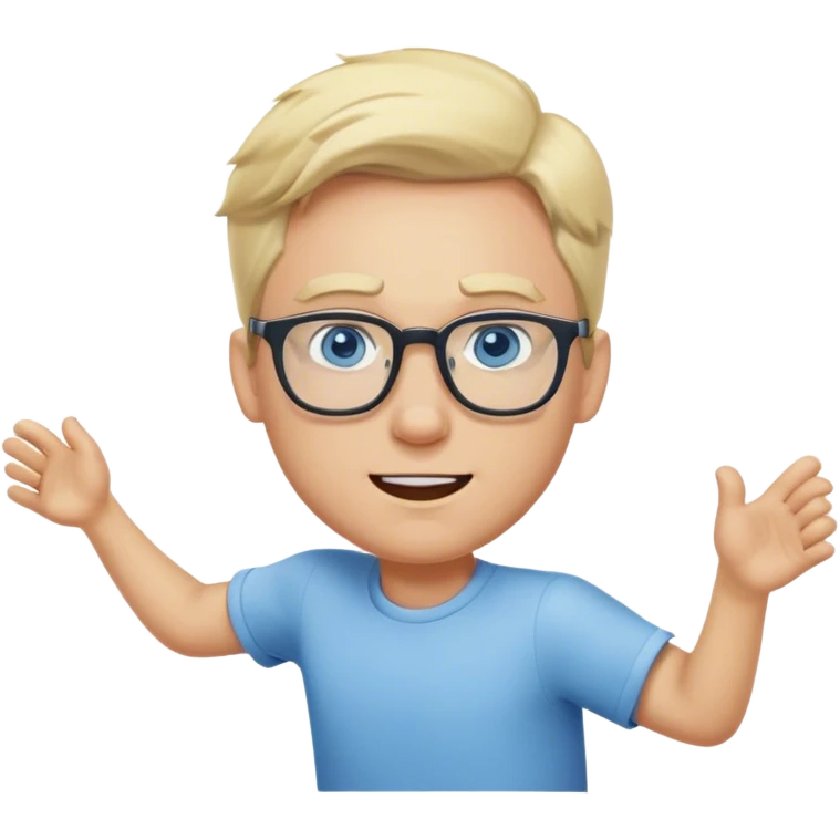 blonde man with glasses blue eyes running someone over  emoji