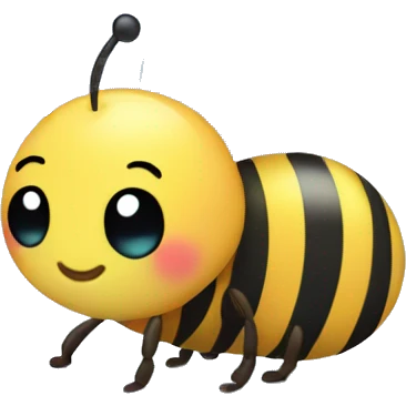 Kawaii rainbow pastel bee in snow globe  emoji