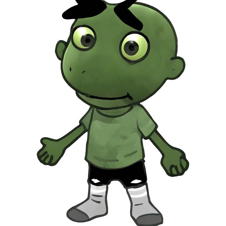 Super idol as creepy black zombie toddler with a gray spot shining on his head with the background being dark gray and “super idol” is almost pitch black and outside of that circle is literally just a pitch black background emoji