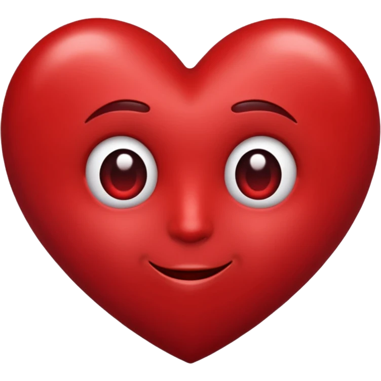 Un cuore grande rosso scuro con sotto faccina innamorata  emoji